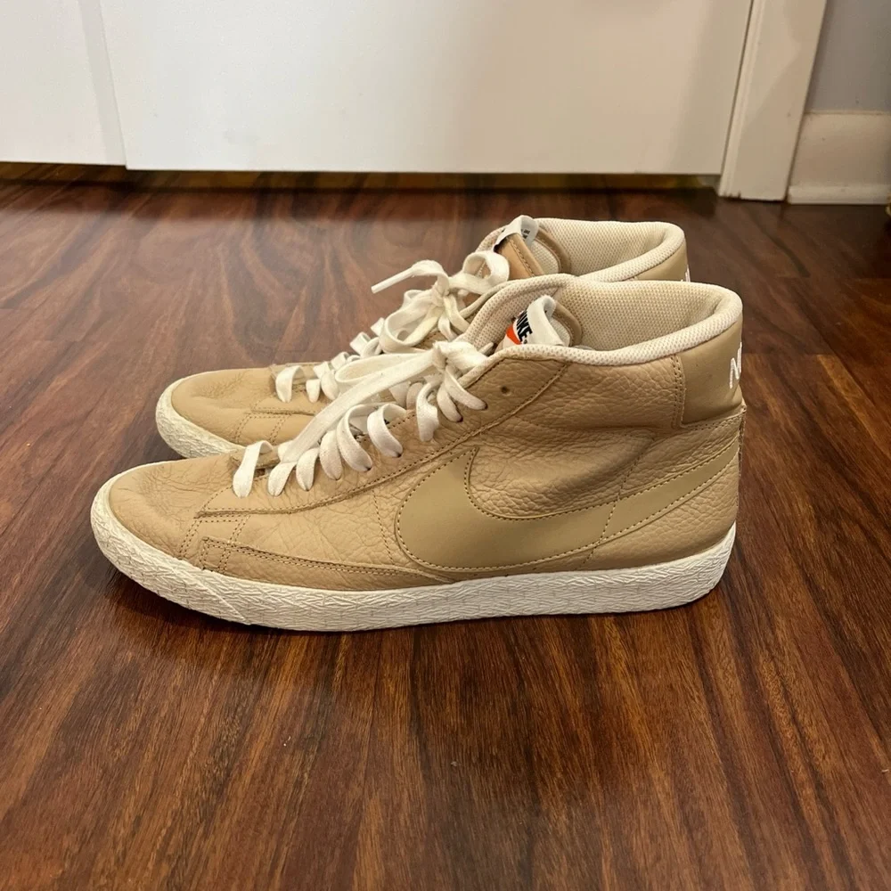 Nike Blazer Mid Premium Linen Summit White Sneakers - Picture 3 of 7
